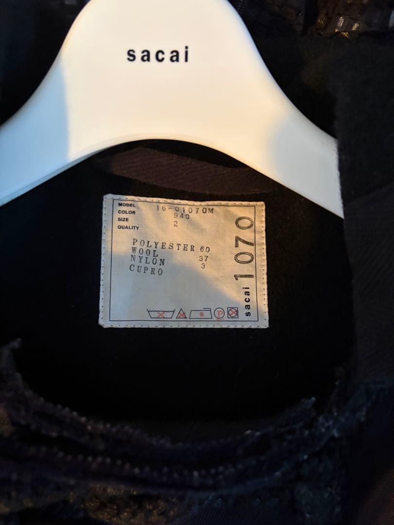 sacai サカイ　ダッフルコート　切りっぱなし　美品