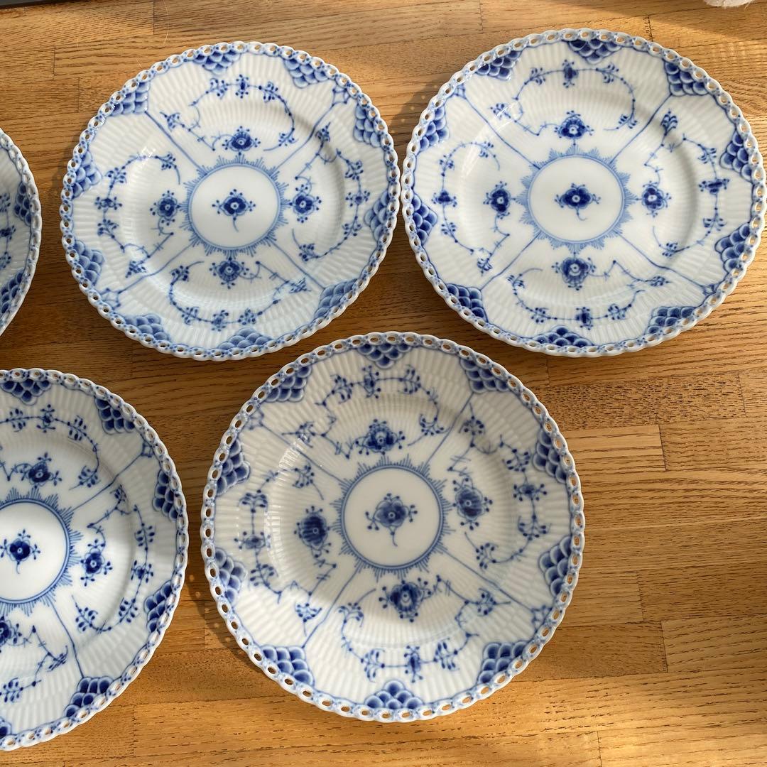Saleロイヤルコペンハーゲンブルーフルーテッドフルレース17cm6枚