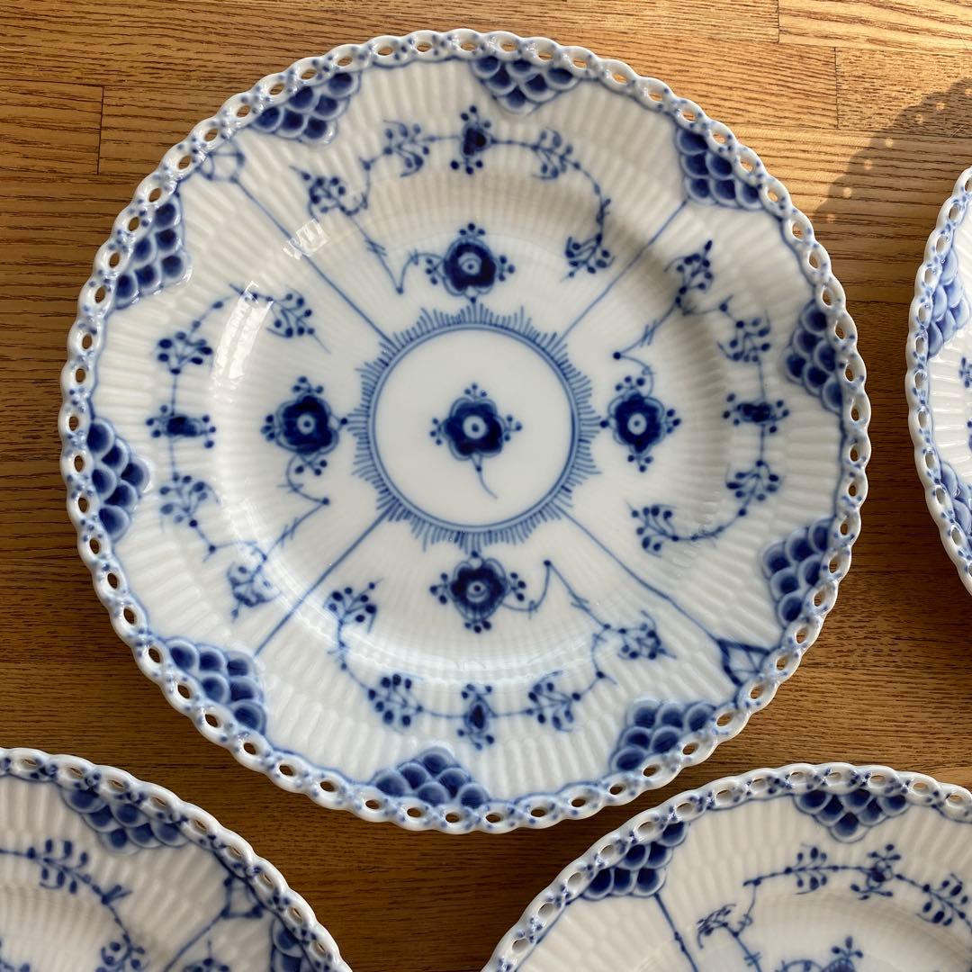 Saleロイヤルコペンハーゲンブルーフルーテッドフルレース17cm6枚