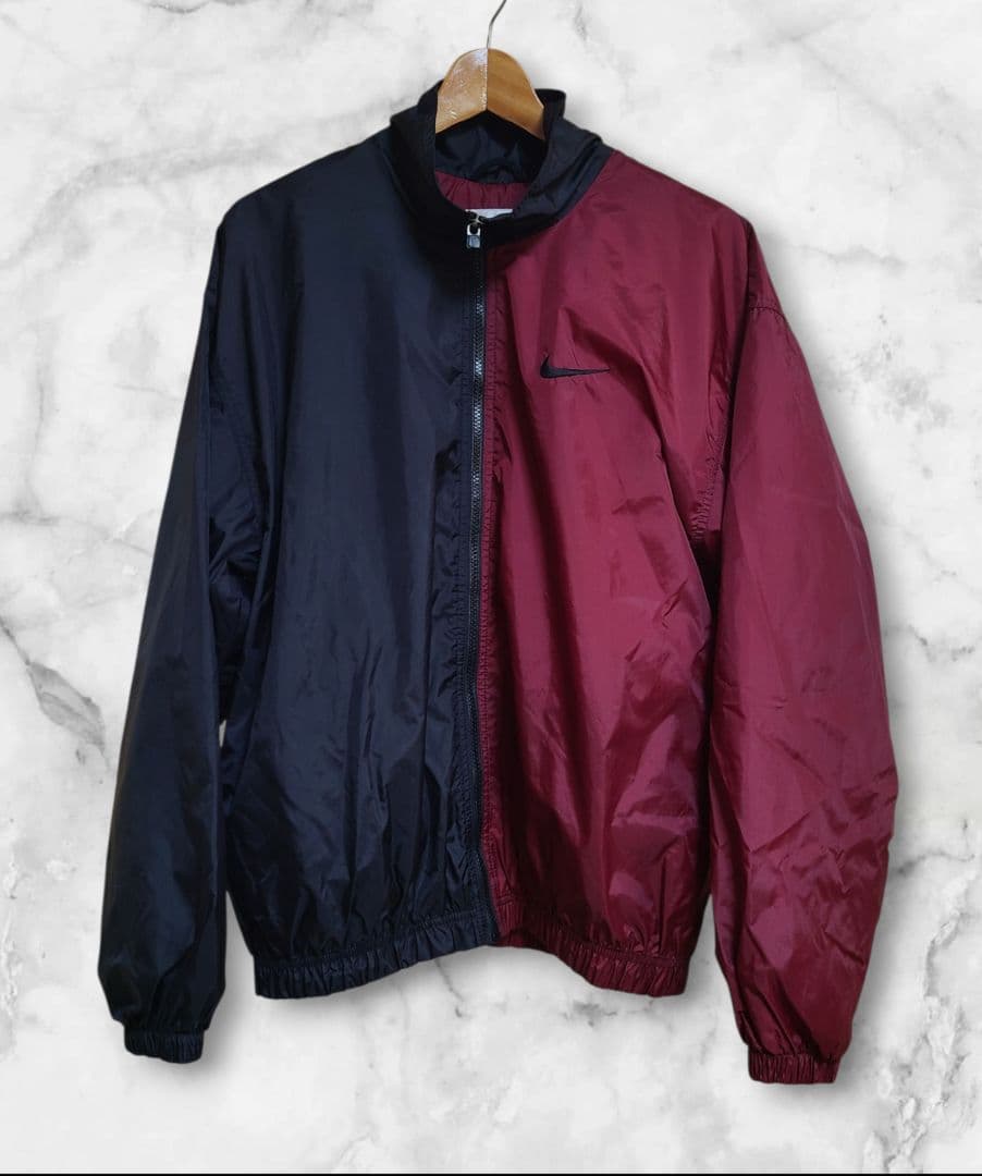 げ*き様 90s Nike ナイロンジャケット M エンジ/黒