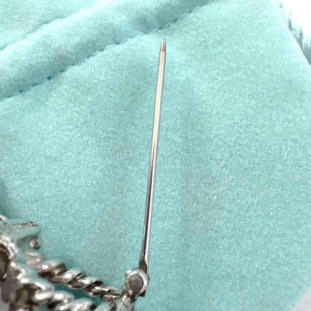 オールド ティファニー ツイストリボン コンビ ブローチ シルバー k18