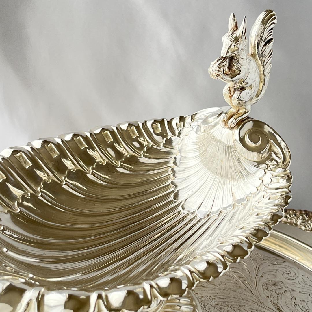 リスのナッツボウル / センターピース【シルバープレート】大型