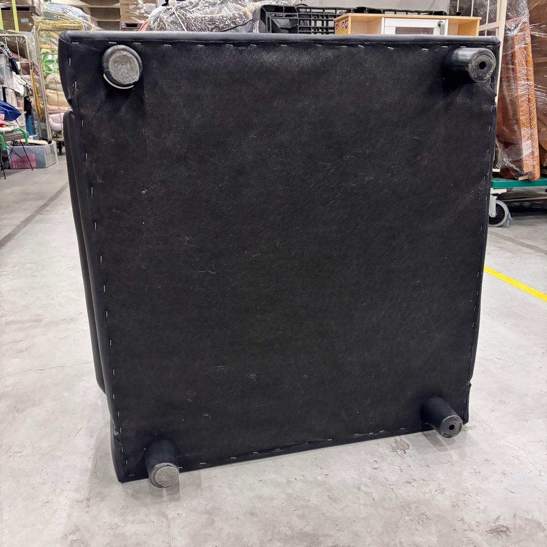 ニトリ 合皮1人掛けソファ ブラック｜LEGNO レグノ｜アームウッド仕様