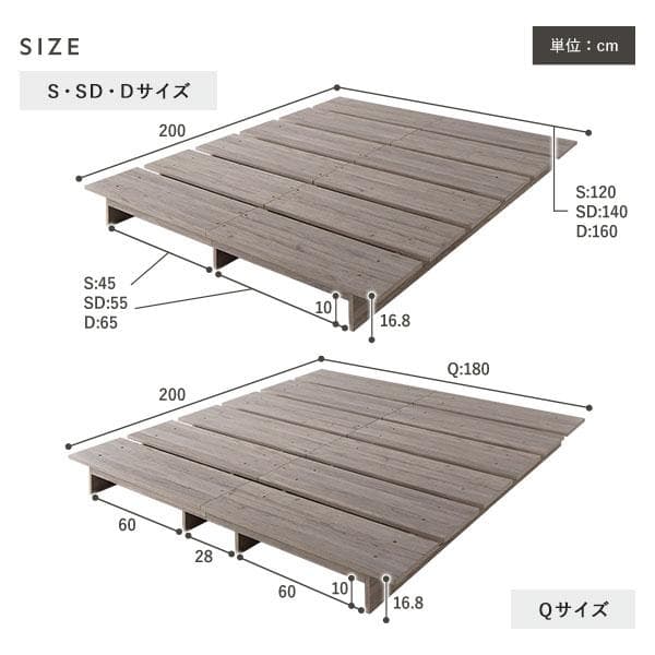 送料無料 ダブルベッド フレーム 保証・コンセント付き すのこ ナチュラル