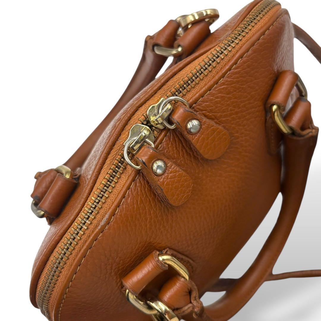 【美品】マルコビアンキーニ　2way ショルダーバッグ　バンド　ブラウン　レザー