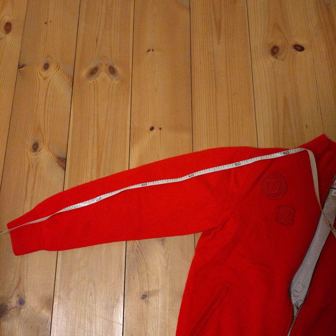 赤 ジップアップセーター