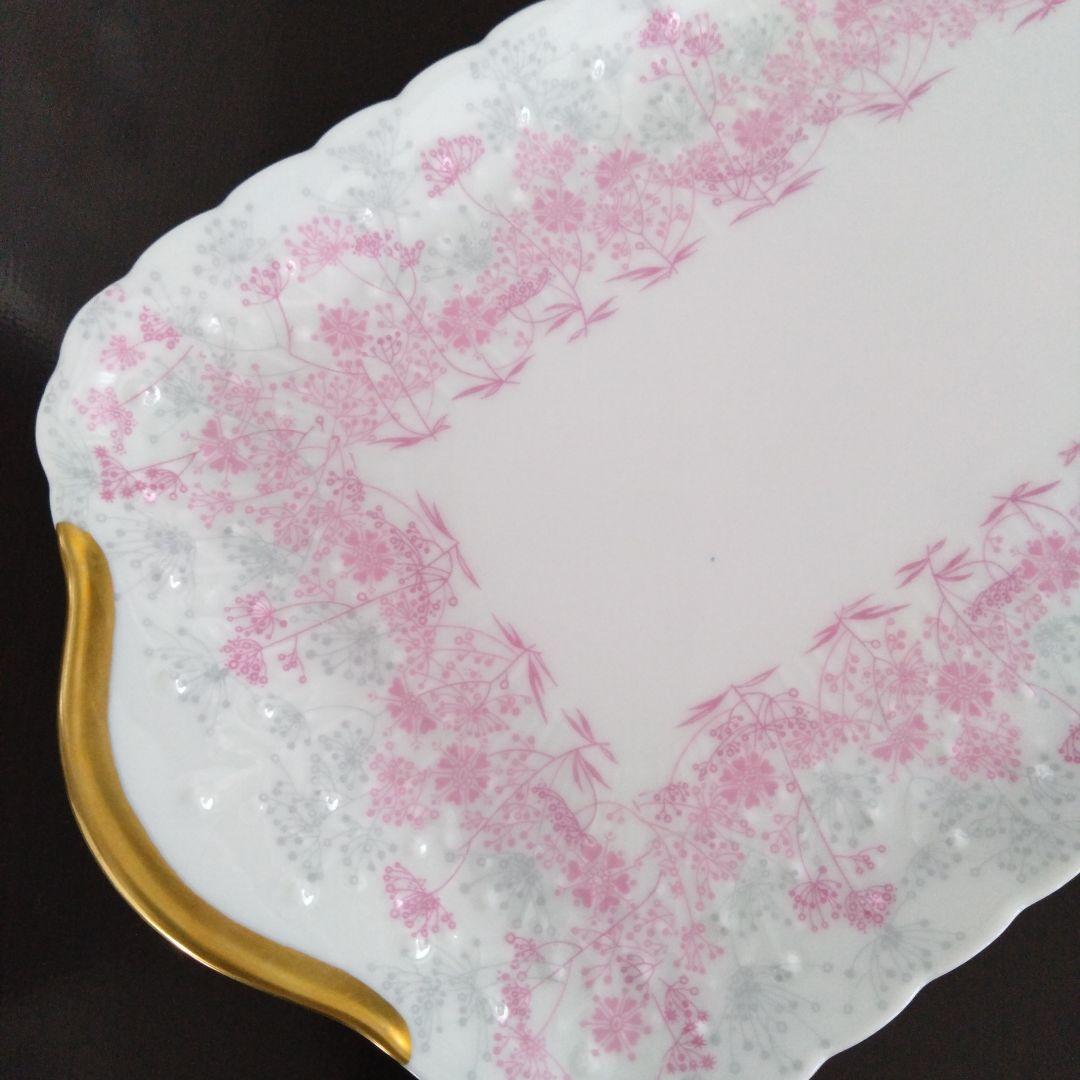 【保管品】フランス製　リモージュ★リビエラローズ★ロングプレート