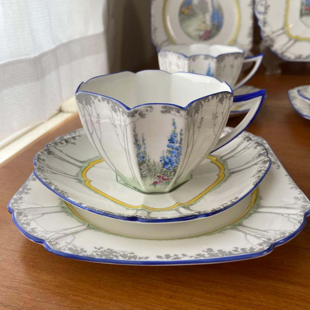 シェリー　クイーンアン　マイガーデン　カップ　ソーサー　プレート　5人用セット