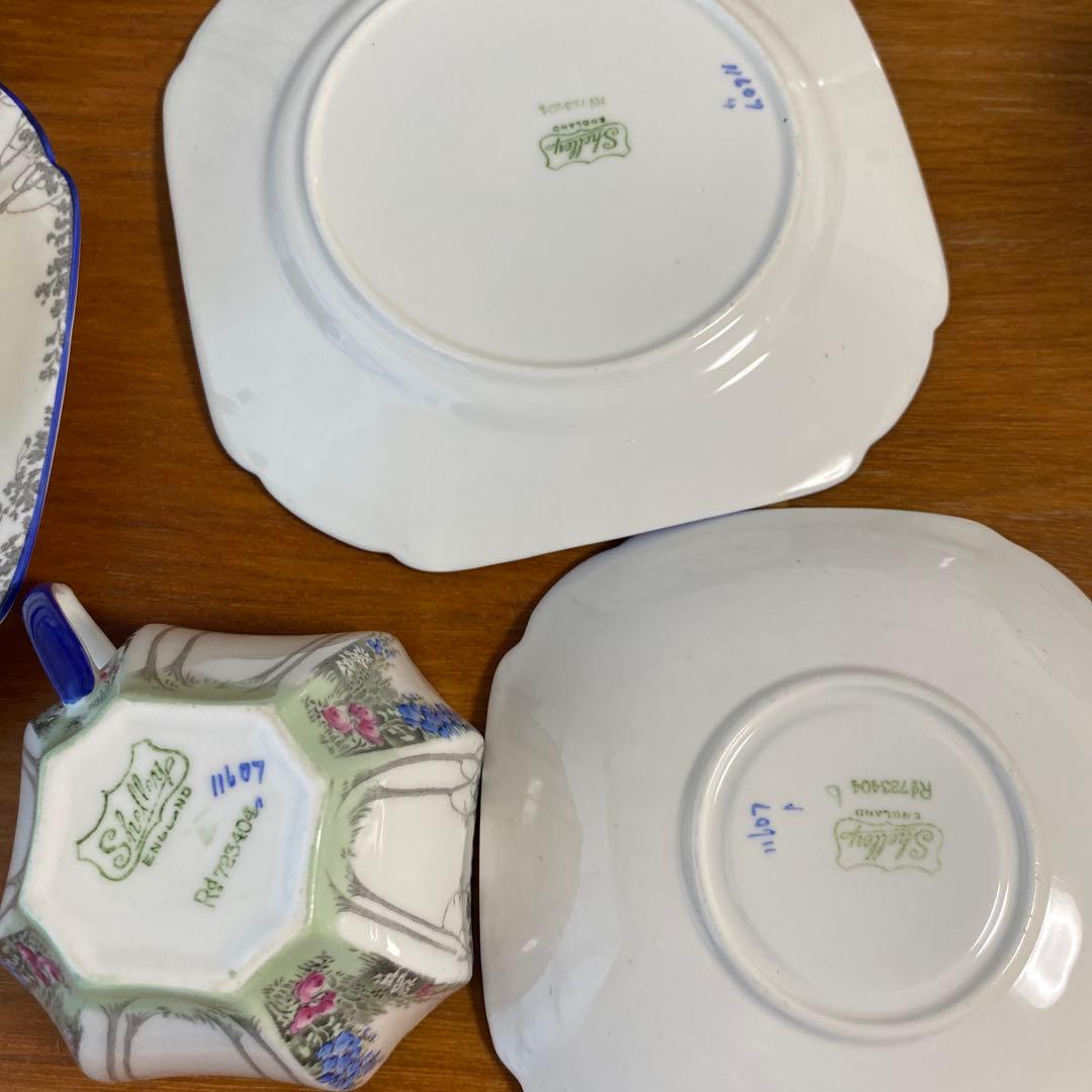 シェリー　クイーンアン　マイガーデン　カップ　ソーサー　プレート　5人用セット