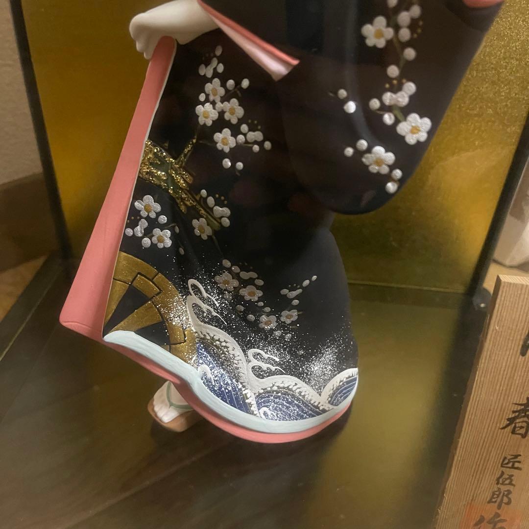 博多人形　清春　海　波　桜