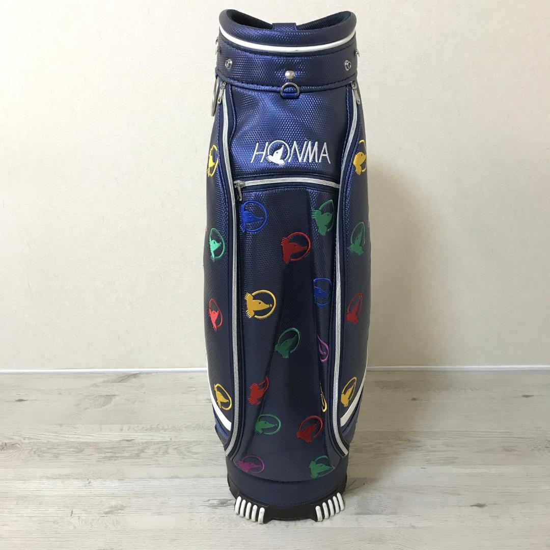【美品】HONMA 本間ゴルフ キャディバッグ 8.5型 もぐら柄 レインボー