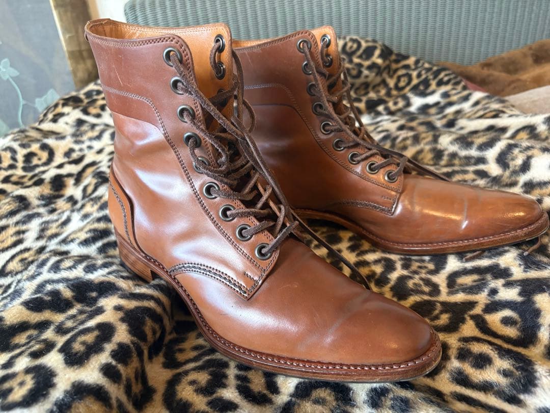 chausser ショセ plus コードバン ブーツ 茶 日本製