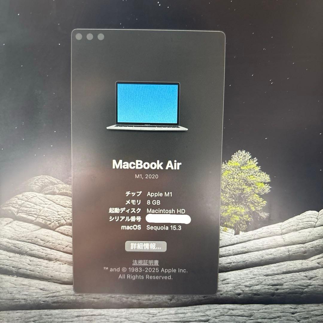 Apple MacBook Air M1 2020 8GB 正規品充電器付属