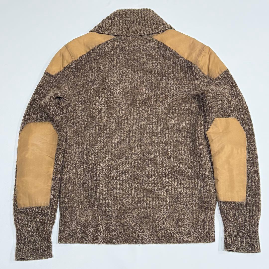 美品 RRL ショールカラー ニット ラルフローレン エルボーパッチ ショルダー