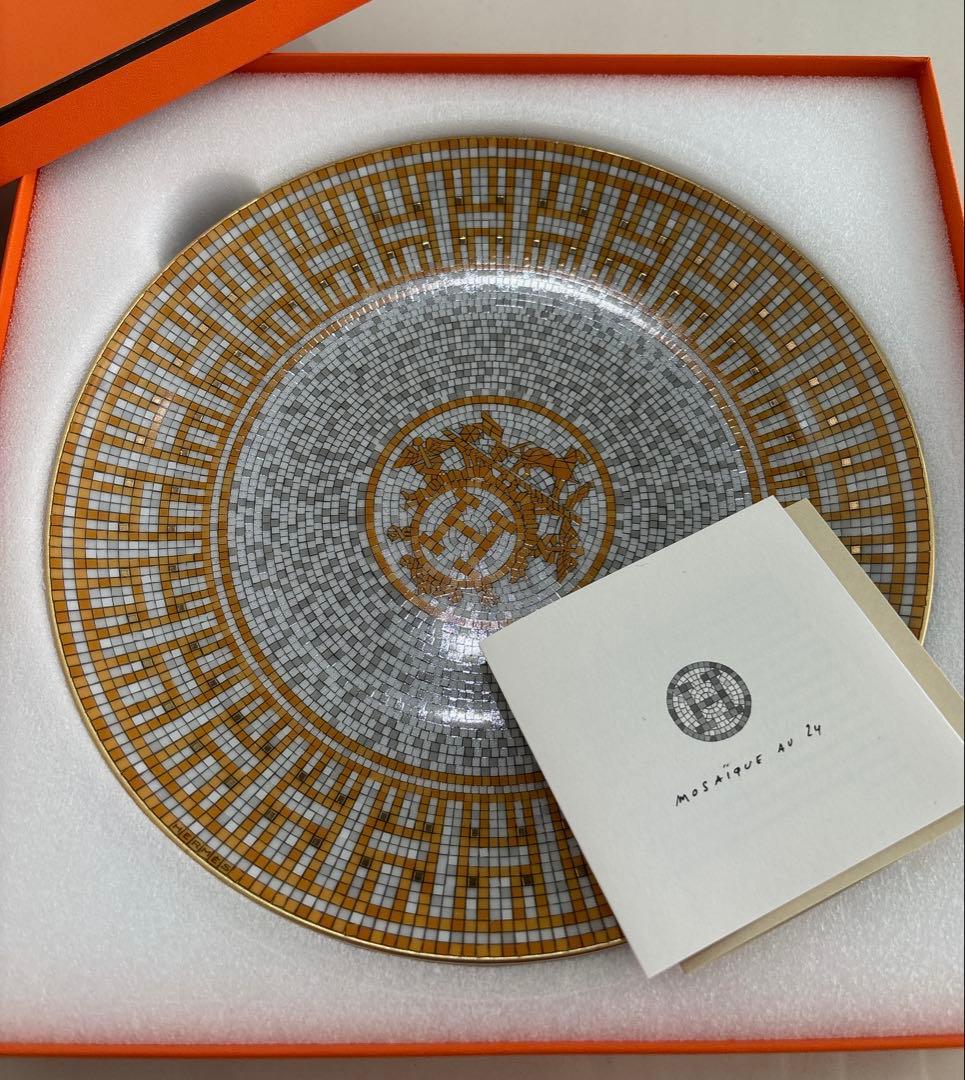 【新品】エルメス　デザートプレート 〈モザイク 24〉 ゴールド
