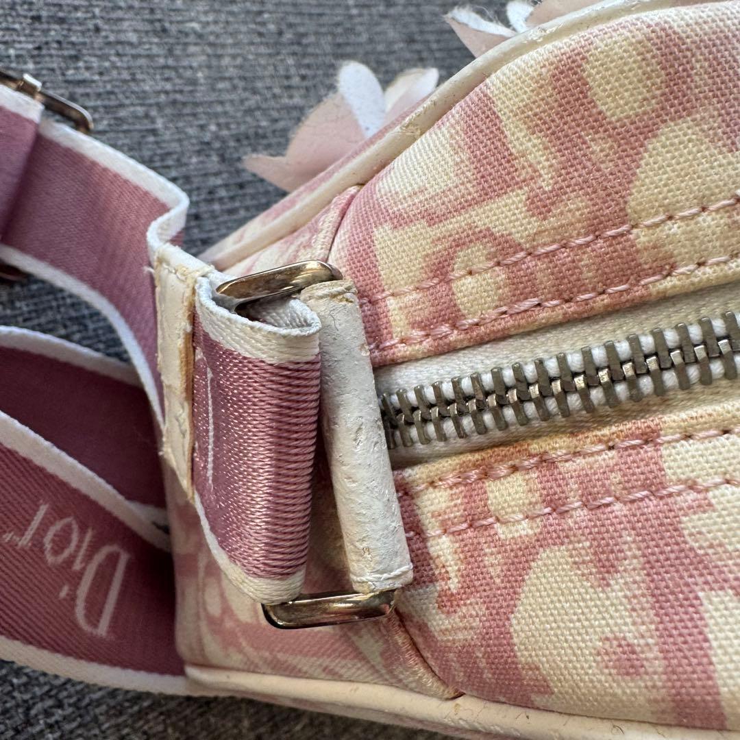 クリスチャンディオール　トロッター　ショルダーバッグ ピンク　フラワー