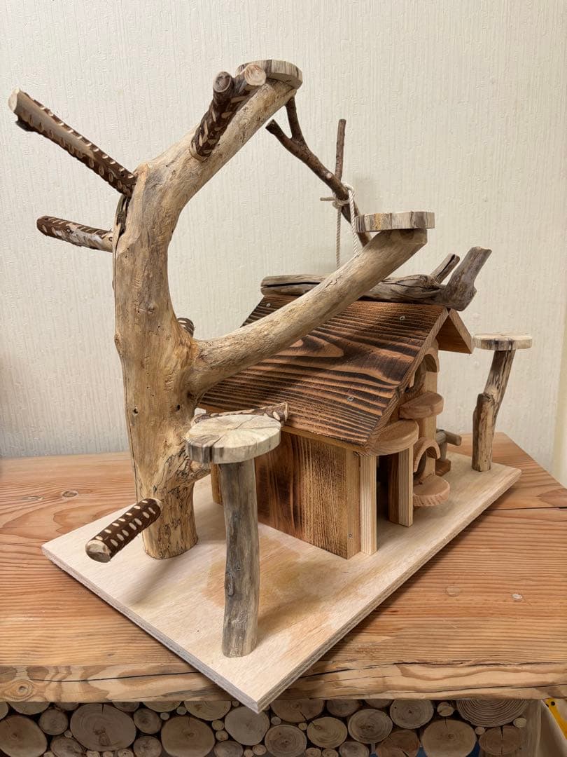 鳥インコ止まり木 流木バードアスレチック 大サイズバードジムバードトイパーチ