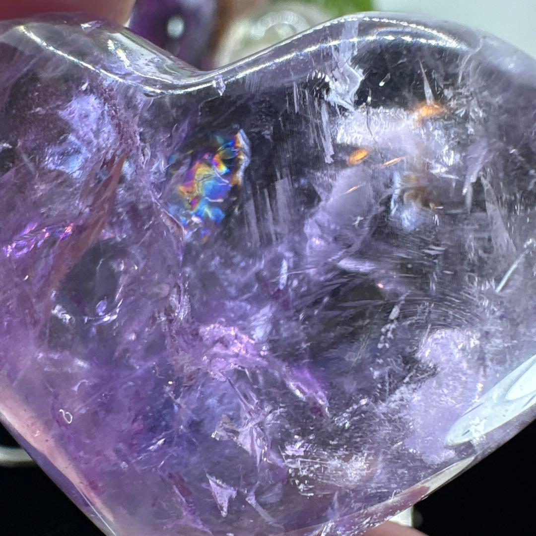 アメジストハート♡虹入りNo.1766