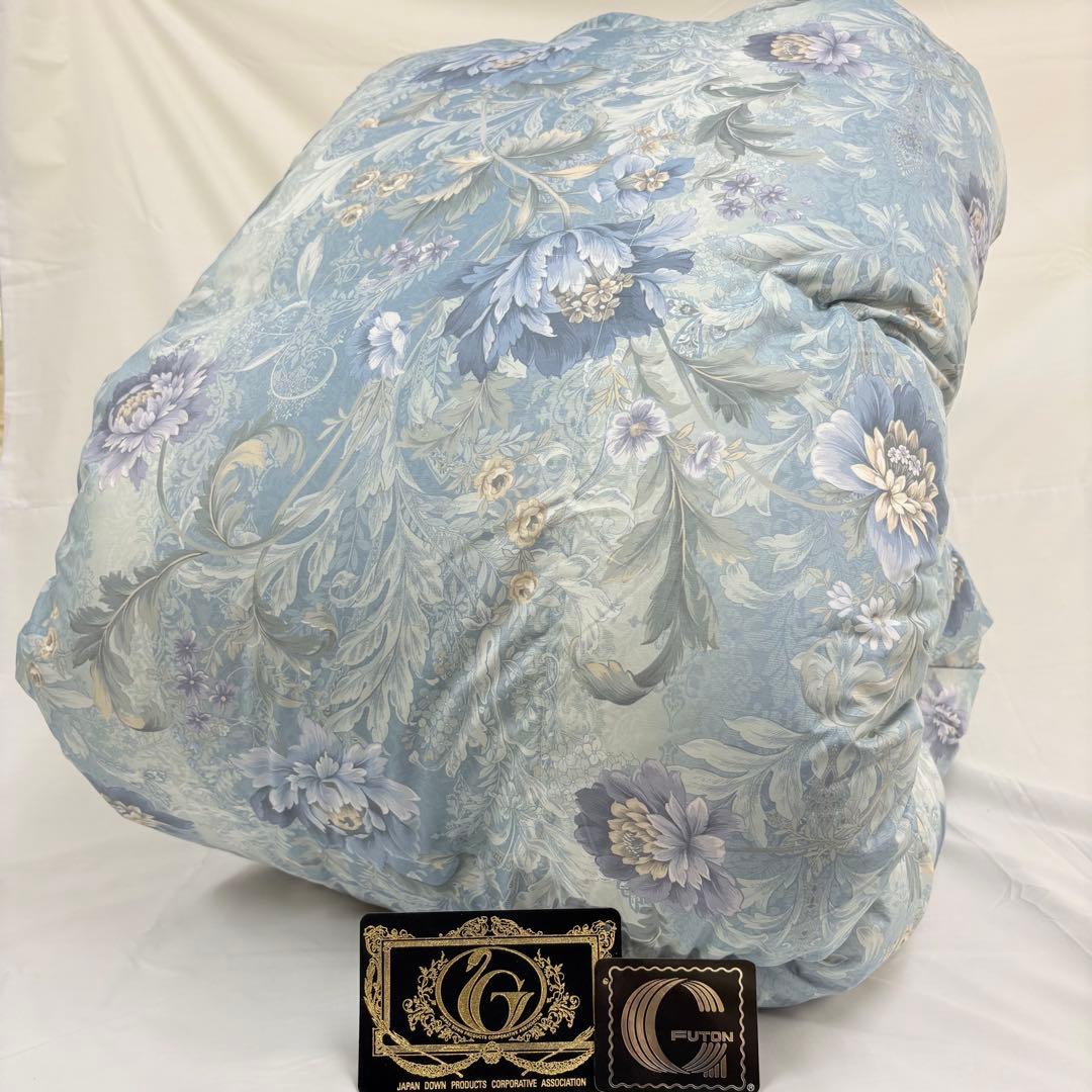 羽毛布団 シングル ポーランド ホワイトマザーグース CH92534 ブルー