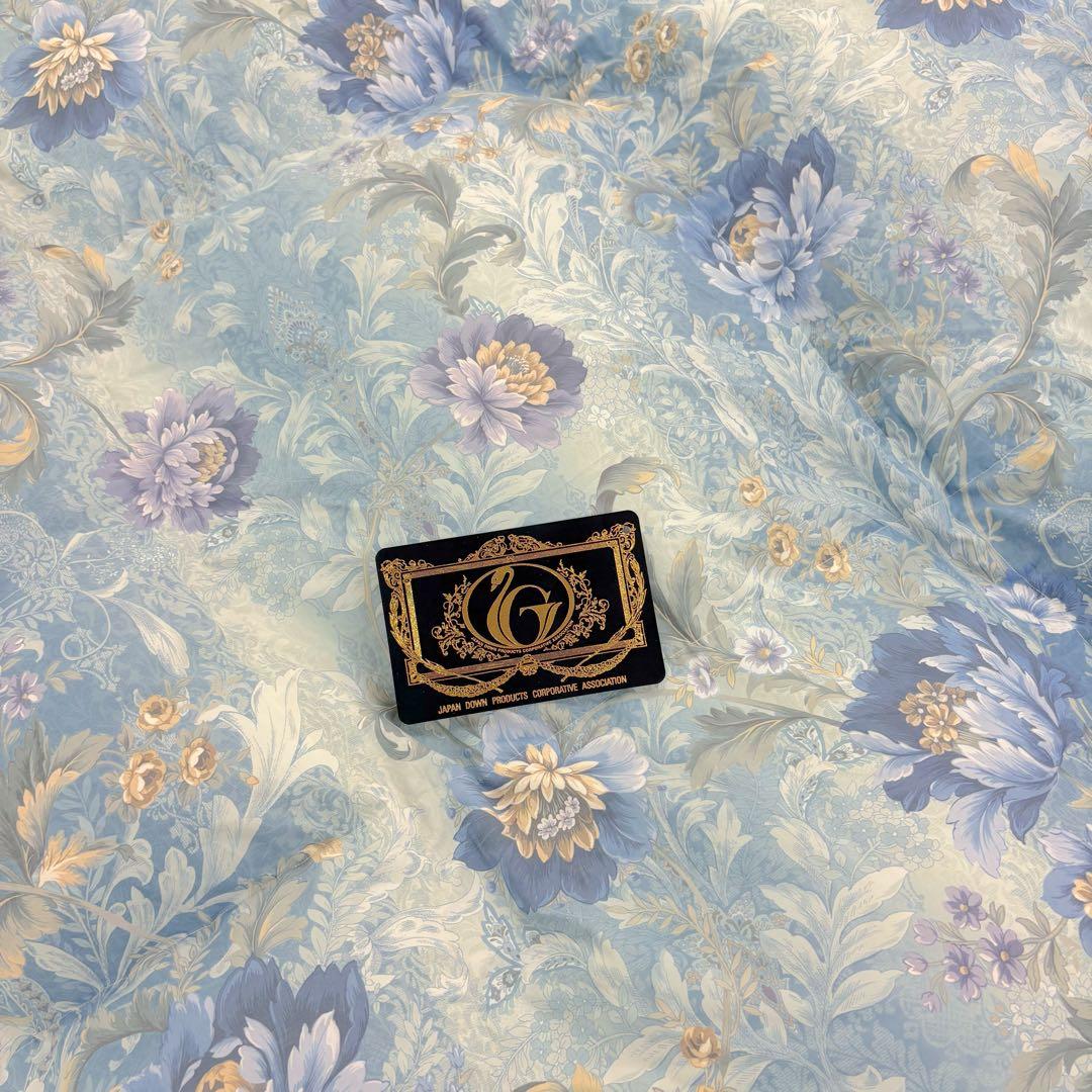 羽毛布団 シングル ポーランド ホワイトマザーグース CH92534 ブルー