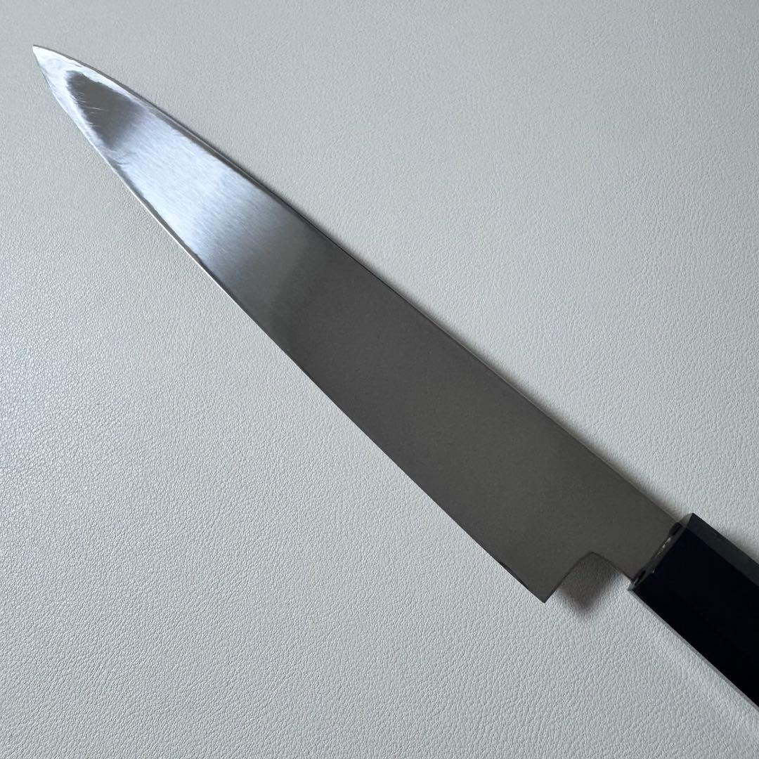 柳刃包丁 240mm 全鋼 鏡面 黒檀・天然牛角八角柄 極美品 和包丁