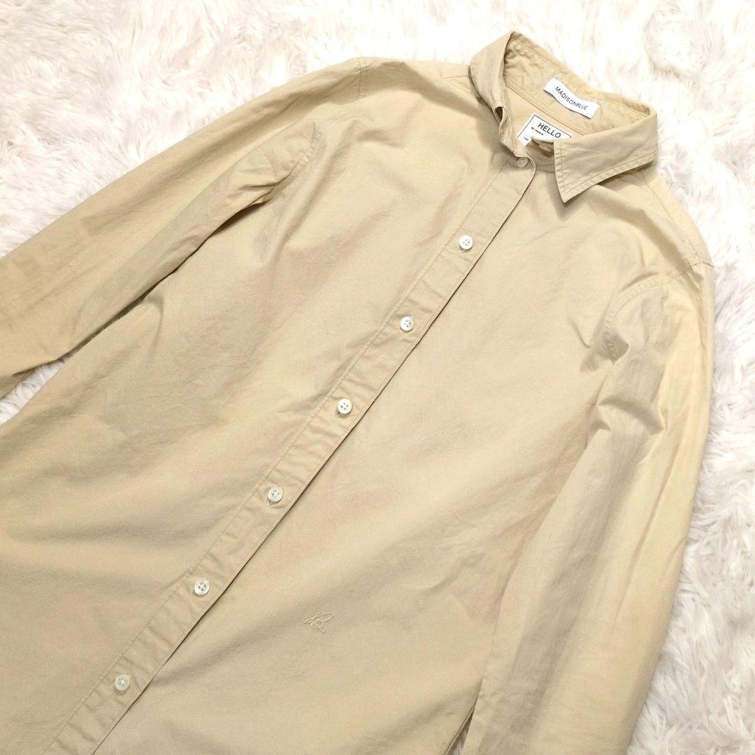 美品✨マディソンブルー マダムシャツ B刺繍 長袖 ベージュ 02