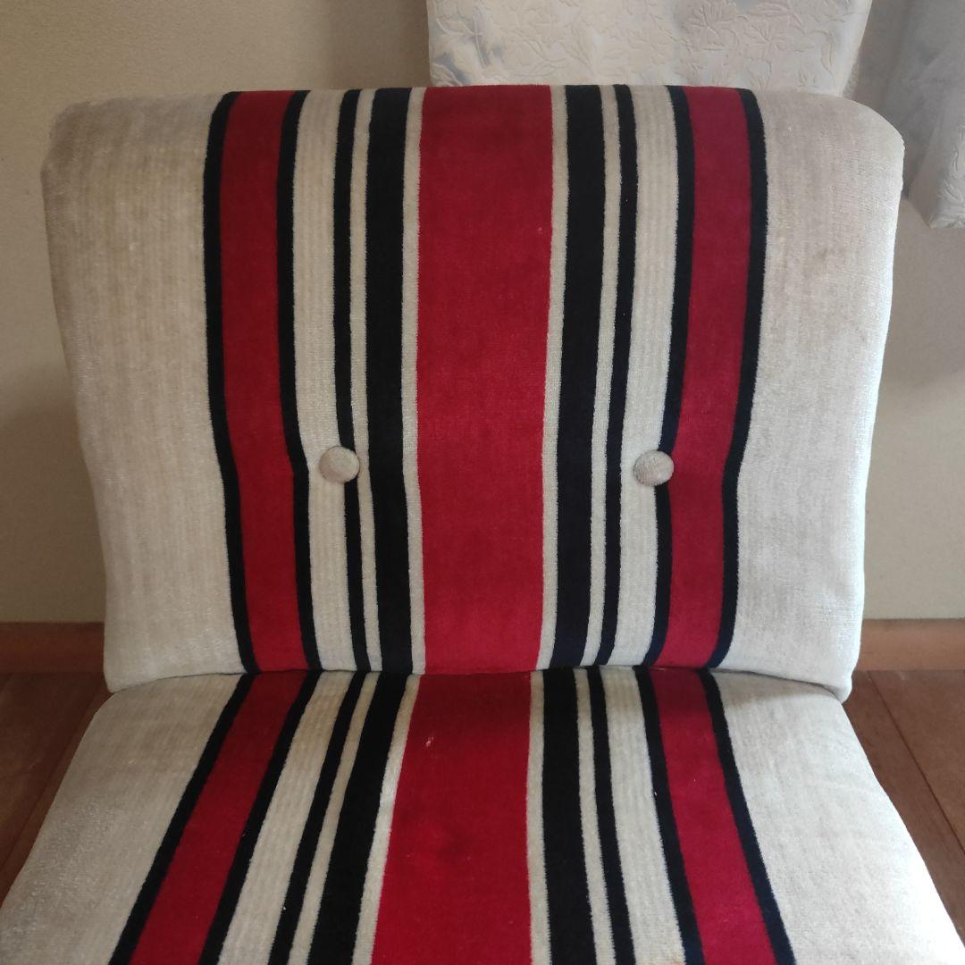 Amber Sorsek☆昭和レトロ ☆ベロアストライプソファー 当時物