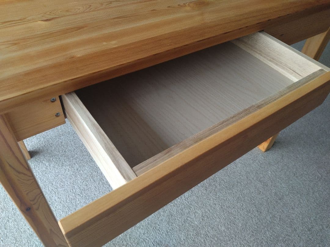 MUJI/無印良品 パイン材デスク100cm引出し付/ワークテーブル/学習机