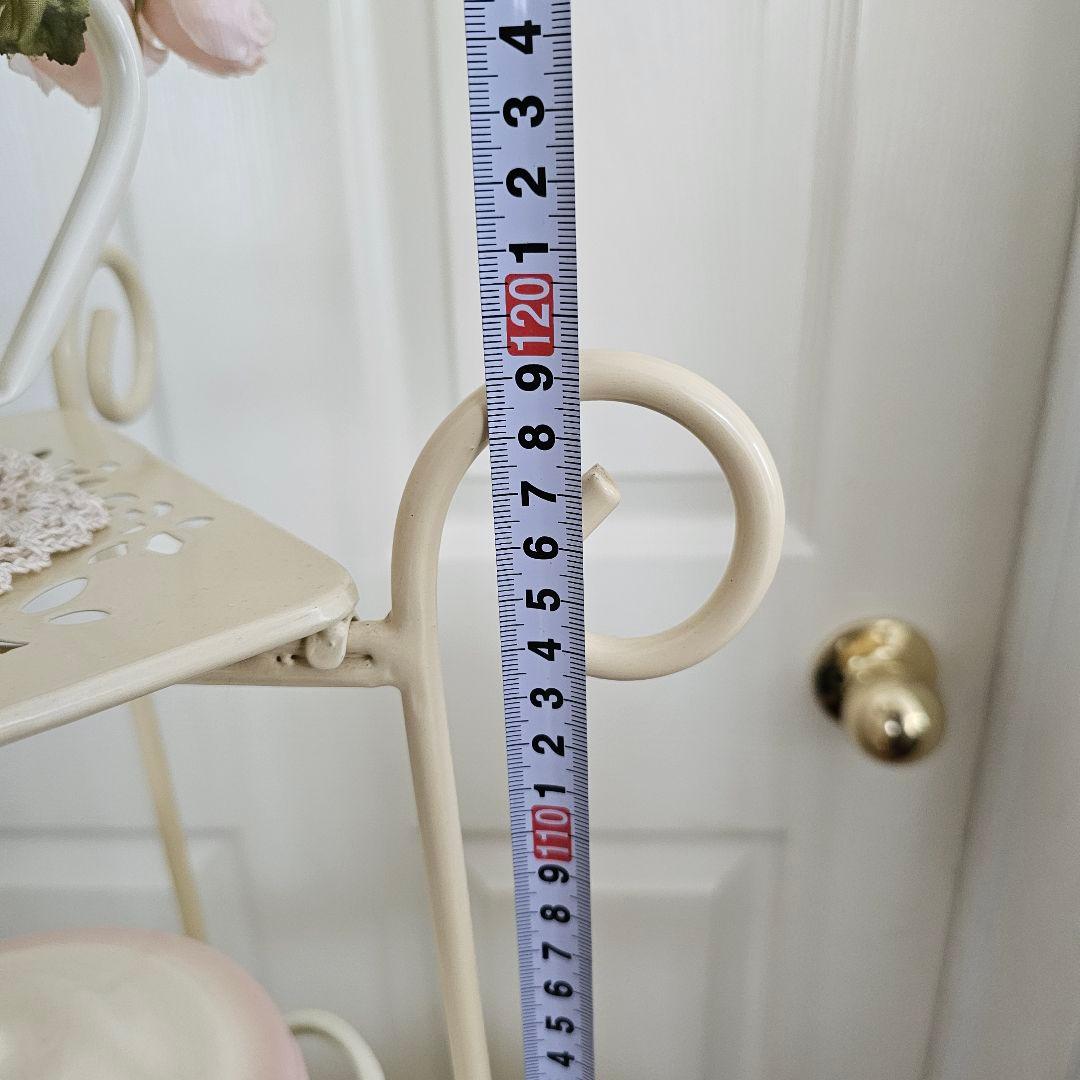 イマンimane ローズ4段ラック　飾り棚　ディスプレイ　アイアン　クリーム