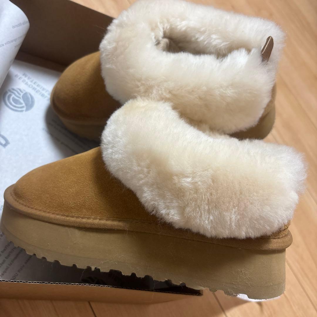 1月限定価額39cm厚底UGG ふわふわムートンブーツ ブラウン