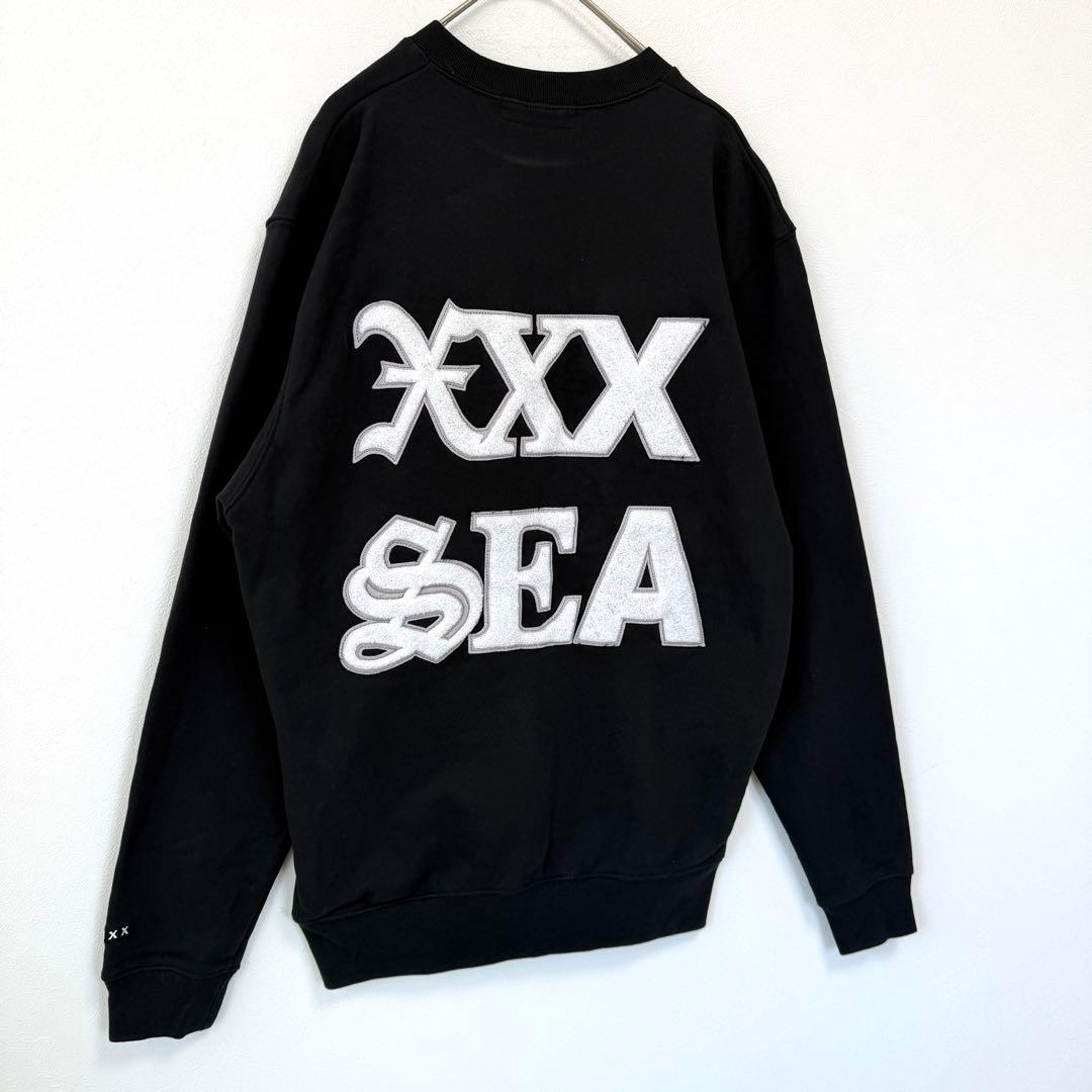 【美品✨】ウィンダンシー×ゴッドセレクション 背面パイルロゴ スウェット 黒 S