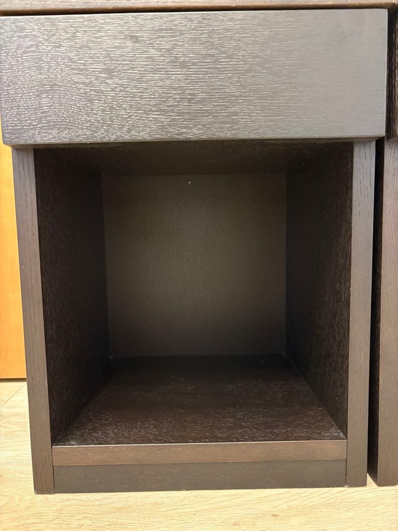 関家具ベッドサイドテーブル ナイトシェルフ 幅35cm ブラウン