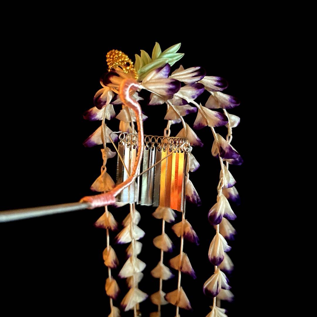 勝山髪飾り 七五三 7歳 (ピンク×赤×水色)