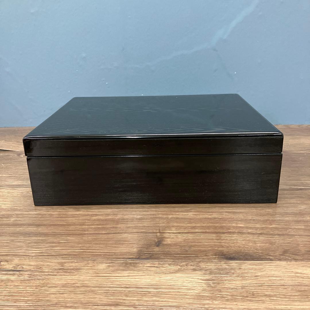 D-5 昭和レトロ 伝統工芸 会津漆器 銘撰漆器 文庫 書類入れ 木目模様