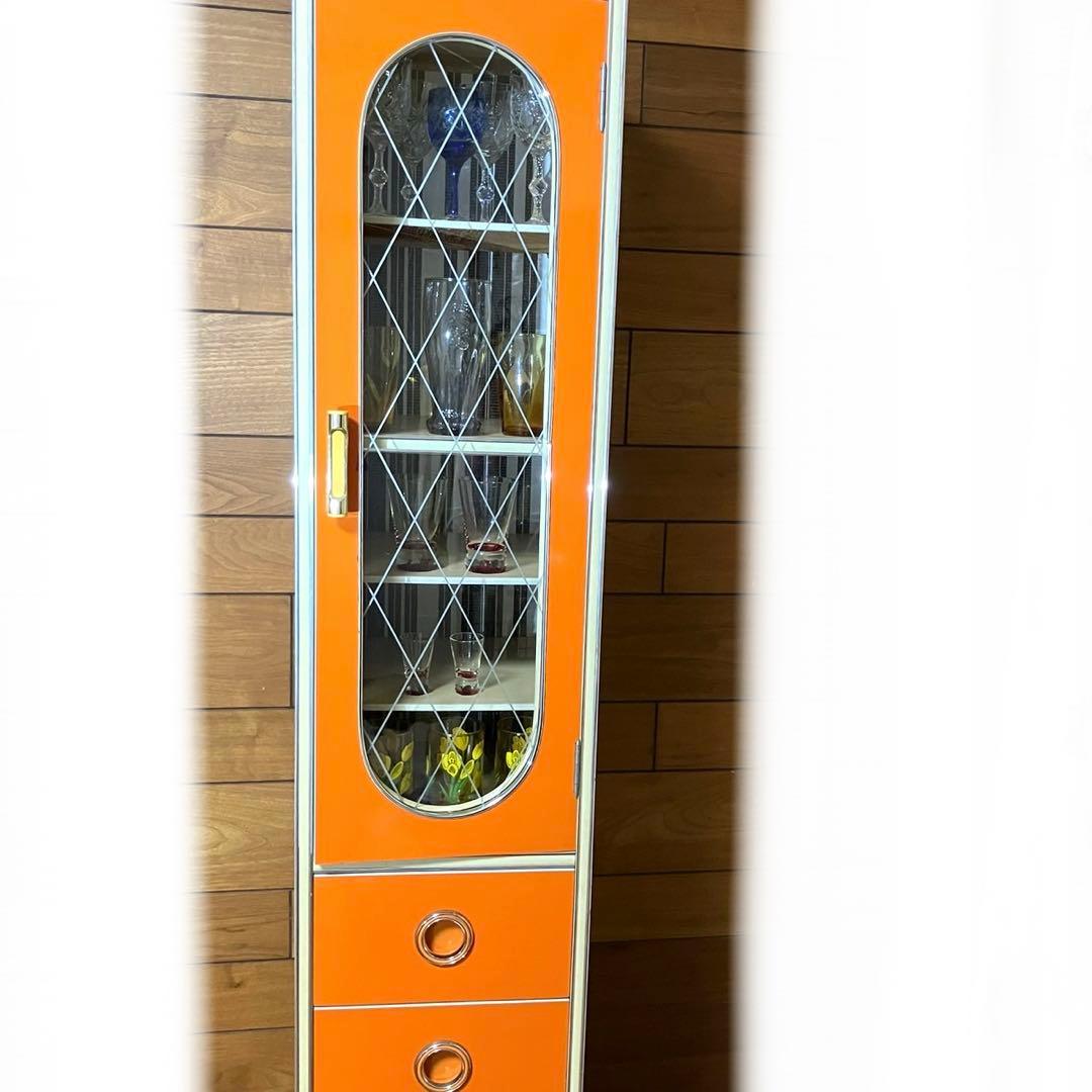 q*q様 昭和レトロ　オレンジ　レトロポップ　食器棚　飾り棚　　アンティーク　棚