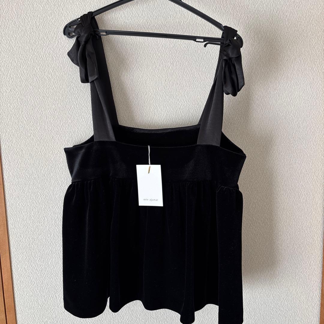 【新品•タグ付き】velours ribbon tops mie ajunar