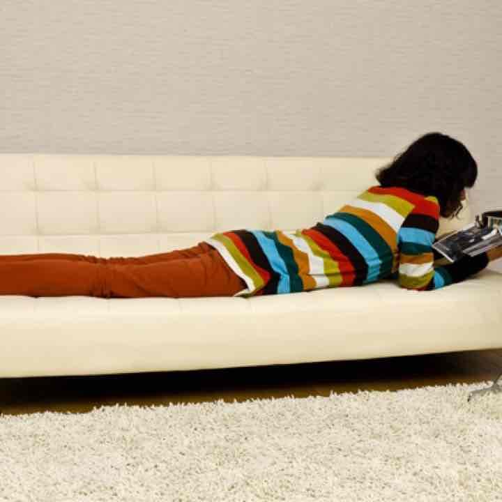 【時間指定不可】OPERA　コンパクトソファベッド　アイボリー