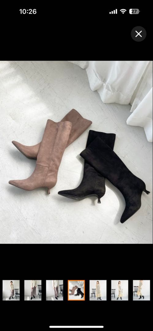 LE TALON スエードワイドシャフトロングブーツ