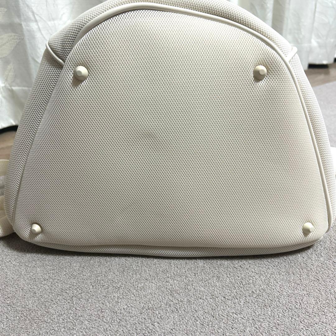 moncheri 軽量メッシュ巾着リュック　ベージュ　Mサイズ