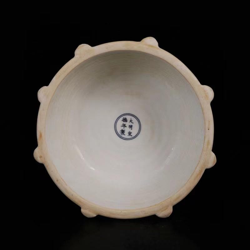 中国古美術✦大明宣徳紋 五彩 魚藻紋 筆洗✦置物・書道品・文房具・陶芸・観賞皿