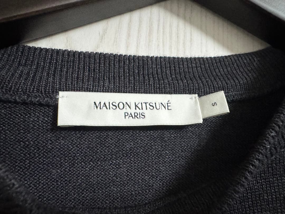 【メゾンキツネ】フォックスヘッド グレー ニット セーター 美品