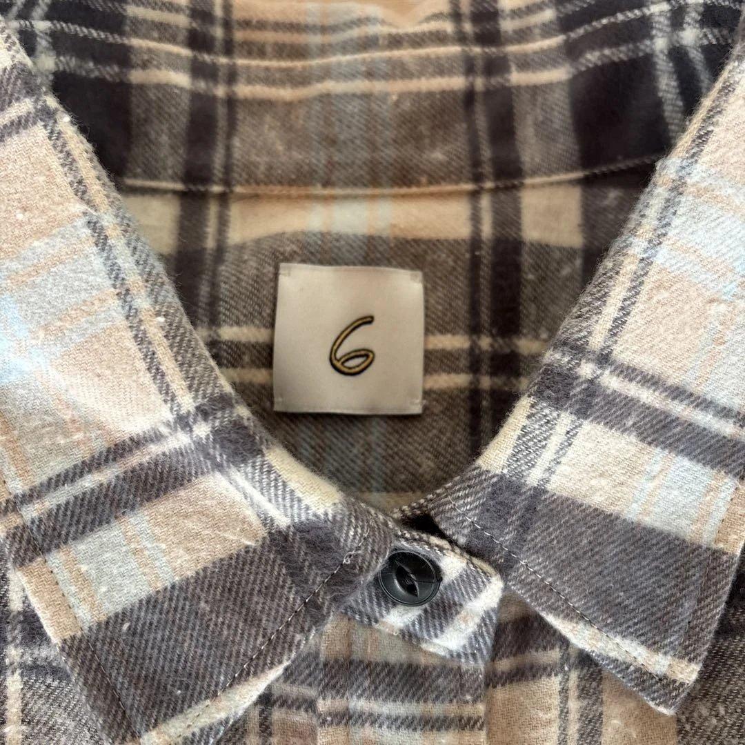 長袖チェックシャツ サイズ6