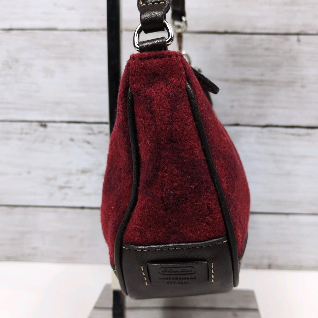 希少 COACH コーチ 7720 ワンハンド ハンドバッグ ポーチ ウール