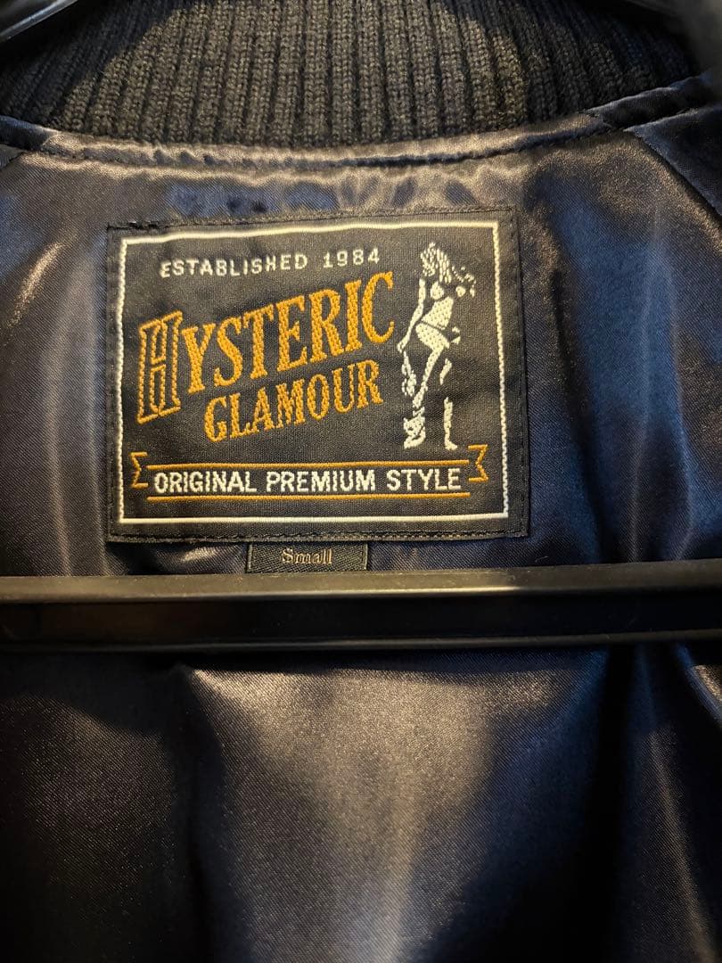 【美品】ヒステリックグラマー hys アップリケスタジャン メンズS 黒白