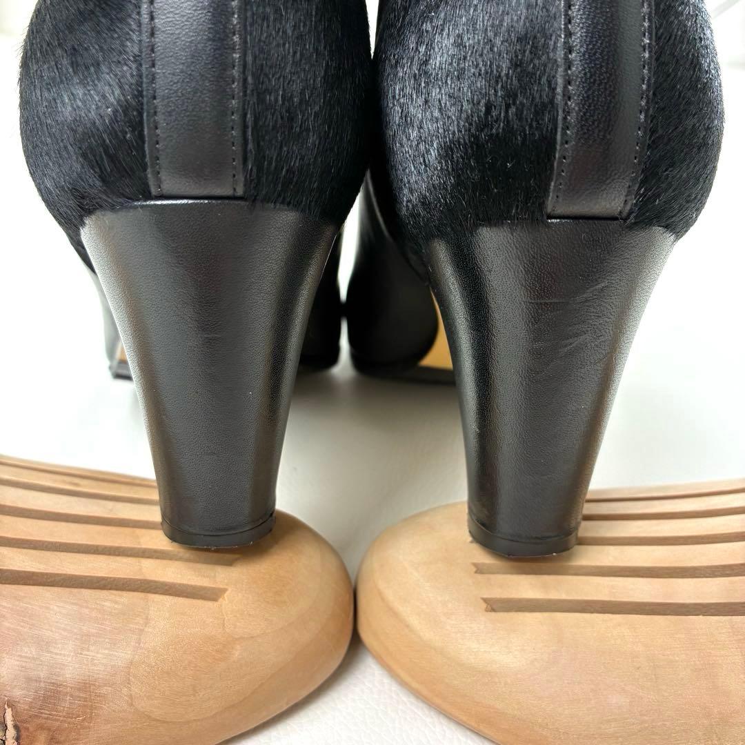 FABIO RUSCONI 毛付きレザー切替 ショート　ブーツ Vibram