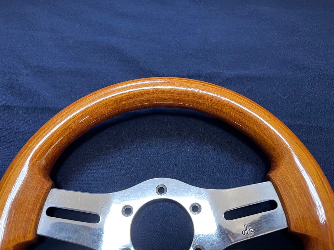 美品 OBA オバ 28パイ ステアリング ハンドル オバハン 旧車 ウッド