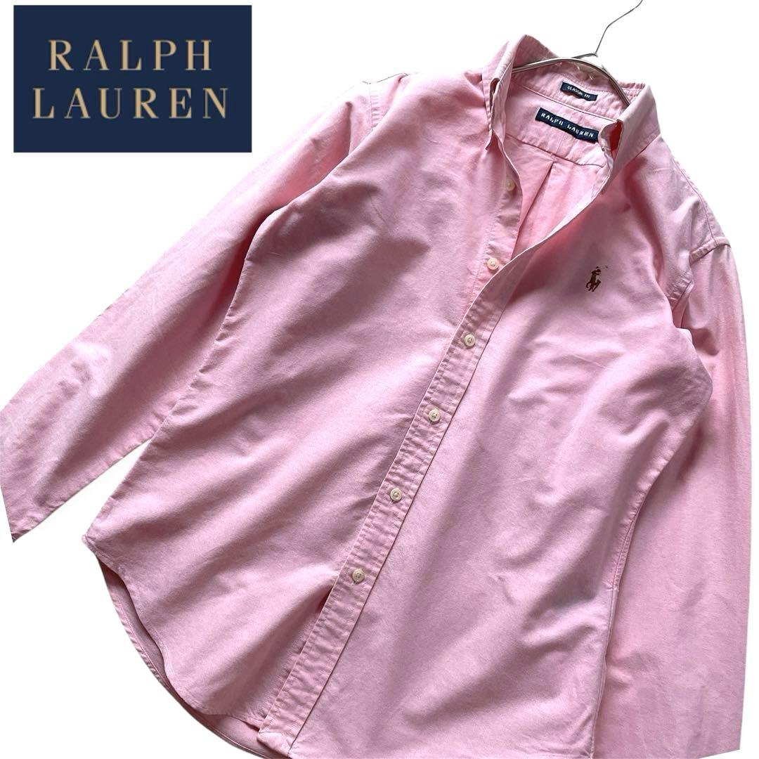 美品　ラルフローレン　M オックスフォードシャツ　　ポニー　ボタンダウン　ピンク