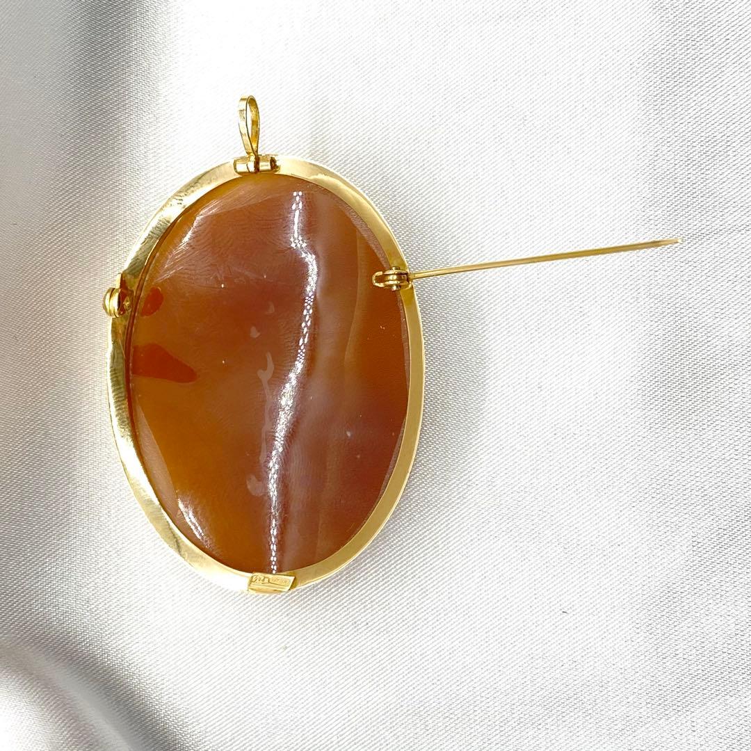 カメオ K18 ペンダントトップ ブローチ ③