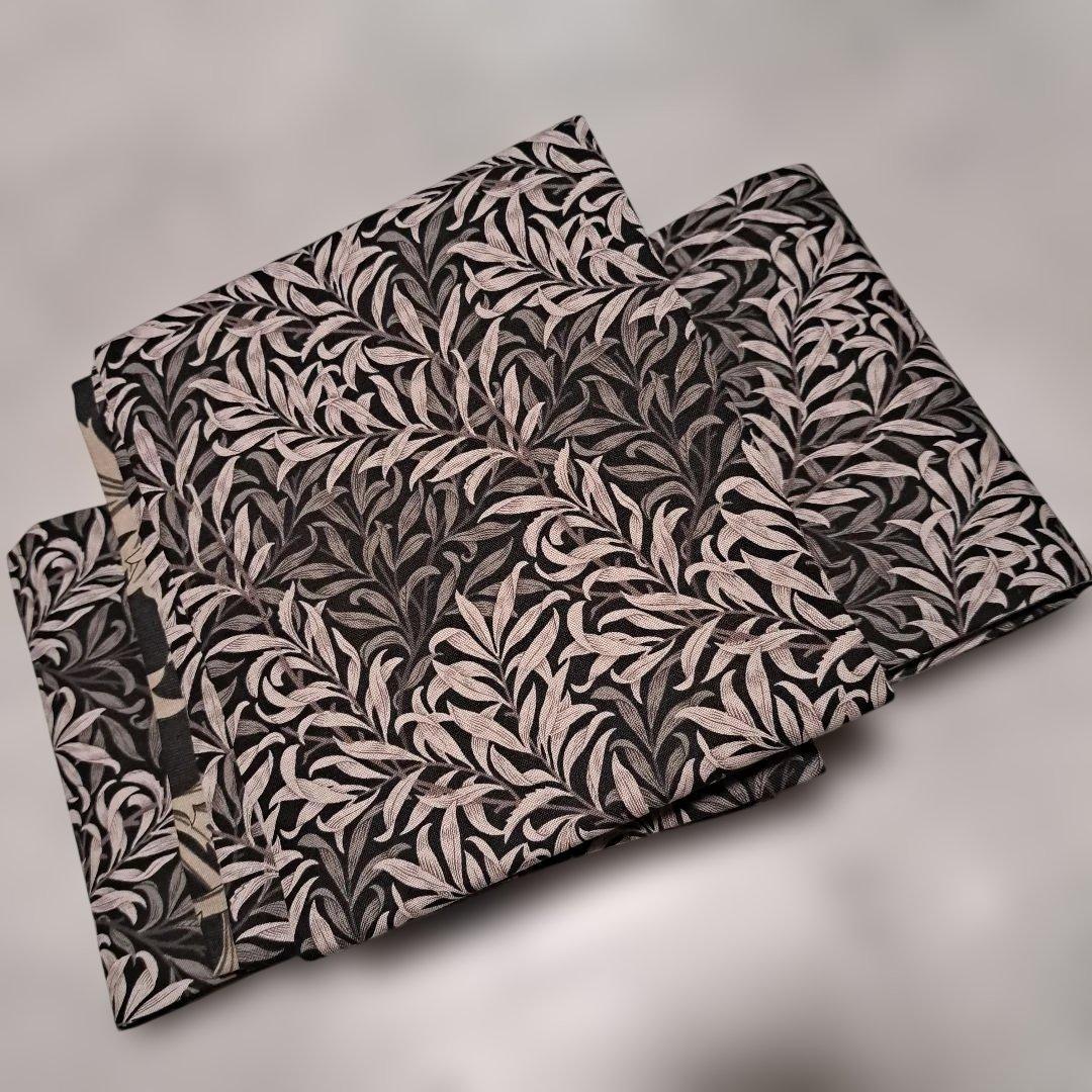 半幅帯　長尺　ウィリアムモリス　アネモネ×ウィローボゥ リバーシブル