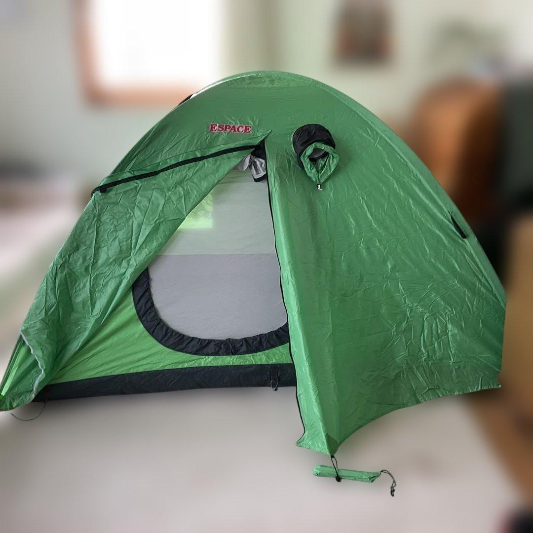 ESPACE マキシム　ドーム型テント グリーン2〜3人用　前室フライシート付き